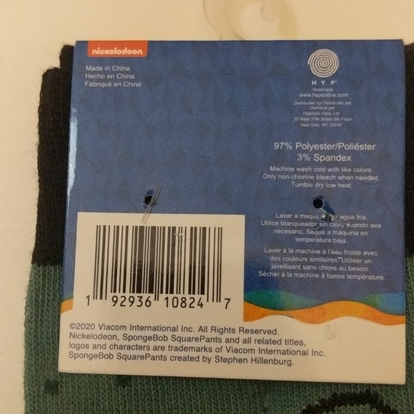 SpongeBob SquarePants Crew Socks (2Pair) - Picture 4 of 4